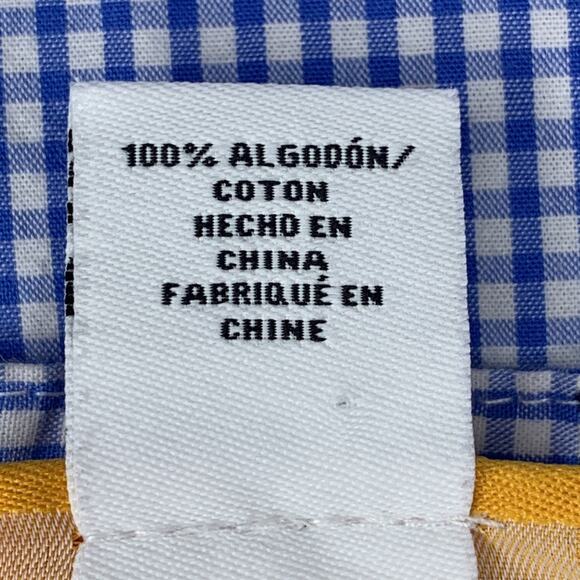 Ruby Rd. Button Down Shirt Petite Large Blue White Checkered Roll Tab Sleeves - Picture 12 of 13